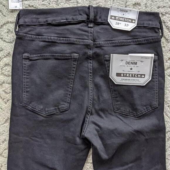 Nwt DENIM GOLD black high rise distressed jeans size 28x32 - Picture 2 of 13